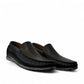 Atropat Molana black genuine leather loafers with subtle handmade stitching and durable rubber outsole. Photo of front view 2.