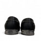 Atropat Molana black genuine leather loafers with subtle handmade stitching and durable rubber outsole. Photo of back view.