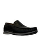 Atropat Molana black genuine leather loafers with subtle handmade stitching and durable rubber outsole. Photo of front view 1.