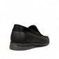 Atropat Molana gray leather slip-on loafers with handmade stitching and durable rubber outsole. Photo of back side view.