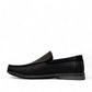 Atropat Molana gray leather slip-on loafers with handmade stitching and durable rubber outsole. Photo of inside side view.