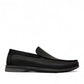 Atropat Molana gray leather slip-on loafers with handmade stitching and durable rubber outsole. Photo of outside side view.