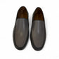 Atropat Molana gray leather slip-on loafers with handmade stitching and durable rubber outsole. Photo of upper view.