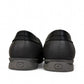 Atropat Molana gray leather slip-on loafers with handmade stitching and durable rubber outsole. Photo of back view.