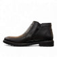 Atropat Nezami black genuine leather ankle boots with handmade stitching and durable rubber outsole. Photo of inside side view.