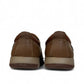 Atropat Saadi brown leather slip-on shoes with handmade stitching and durable rubber outsole. Photo of back view 2.