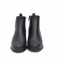 BAERCHI black leather casual ankle boots with a comfortable rubber sole. Photo of upper view.
