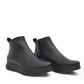 BAERCHI black leather casual ankle boots with a comfortable rubber sole. Photo of side views.