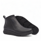 BAERCHI black leather casual ankle boots with a comfortable rubber sole. Photo of bottom view.