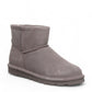 BEARPAW Alyssa ankle boot in cinder grey suede with wool lining and durable rubber sole