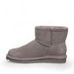 BEARPAW Alyssa ankle boot in cinder grey suede with wool lining and durable rubber sole