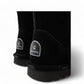 BEARPAW Elle short black suede boot with a round toe and durable rubber sole for cozy winter wear