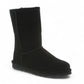 BEARPAW Elle short black suede boot with a round toe and durable rubber sole for cozy winter wear