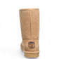 BEARPAW Elle Short boot in iced coffee suede with a round toe and durable rubber sole