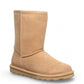 BEARPAW Elle Short boot in iced coffee suede with a round toe and durable rubber sole