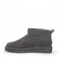 BEARPAW Shorty ankle boots in graphite grey suede with wool lining and durable rubber outsole