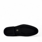 Benelli Anbaran black leather men's dress shoe with a lace-up design and durable rubber outsole. Photo of bottom view.