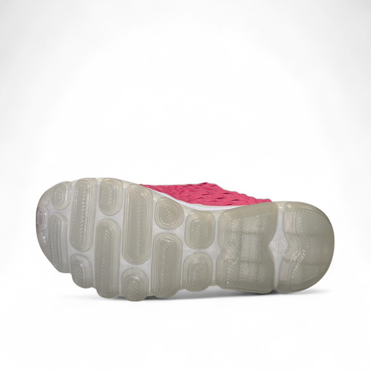 Bernie Mev Victoria Gummes hot pink woven walking shoe with memory foam footbed and flexible rubber sole