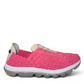 Bernie Mev Victoria Gummes hot pink woven walking shoe with memory foam footbed and flexible rubber sole