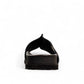 Biotime Eldora black genuine leather slide sandals with cushioned footbed and textured EVA outsole