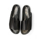 Biotime Eldora black genuine leather slide sandals with cushioned footbed and textured EVA outsole