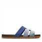 Biotime Jacinta blue nubuck sandals with contoured cork footbed and textured EVA outsole