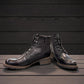 Biotime Lisa black boot showing the durable TPR lugged outsole for traction and stability.