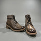 Biotime Lisa green boot showing the durable brown TPR lugged outsole for traction