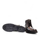 Biotime Stella black leather boots with lace-up front, side zippers, and durable treaded TPR outsoles.