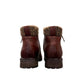Biotime Stella burgundy leather boots with dual zippers, laces, and durable traction outsoles.