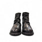 Biotime Talia black leather winter boots with faux fur collar and durable lug sole