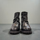 Biotime Talia black leather winter boots with faux fur collar and durable lug sole