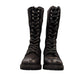 Biotime Taya black leather tall lace-up boots with a warm wool lining and durable lug sole.