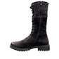 Biotime Taya black leather tall lace-up boots with a warm wool lining and durable lug sole.