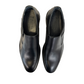 Borna Barbod black leather slip-on dress shoes for men with a durable rubber outsole. Photo of upper view.