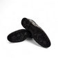 Borna Borna black leather men's dress shoes with lace-up closure and rubber outsole. Photo of bottom view.