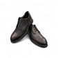 Borna Borna black leather men's dress shoes with lace-up closure and rubber outsole. Photo of upper view.