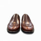 BORNA DARAKEH dark brown leather loafers for men with a durable rubber outsole and sleek slip-on design. Photo of front view.