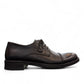 BORNA FASHAM black leather men's dress shoe with lace-up closure and durable rubber outsole. Photo of right side view.