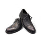 BORNA FASHAM black leather men's dress shoe with lace-up closure and durable rubber outsole. Photo of front side view.
