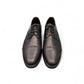 Borna Kan black leather men's dress shoe with a rubber outsole and lace-up closure. Photo of upper view.