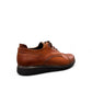 BORNA KAN brown leather men's oxford shoes with a durable rubber outsole and lace-up closure. Photo of back side view.