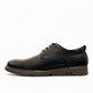 Borna Khayyam black leather men's lace-up shoe with a durable rubber outsole and side branding. Photo of left side view.