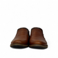 Borna Shams brown leather slip-on men's shoes with a rubber outsole and side branding detail. Photo of front view 2.