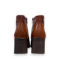 Bottero Aiden ankle boots in burnished cognac leather with a low block heel and side zipper detail.