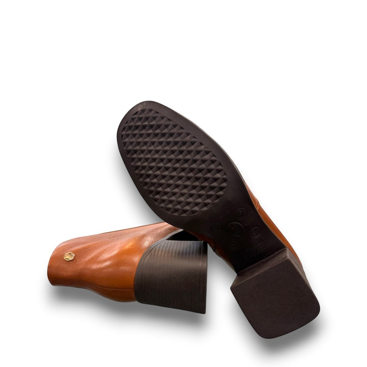 Bottero Aiden ankle boots in burnished cognac leather with a low block heel and side zipper detail.