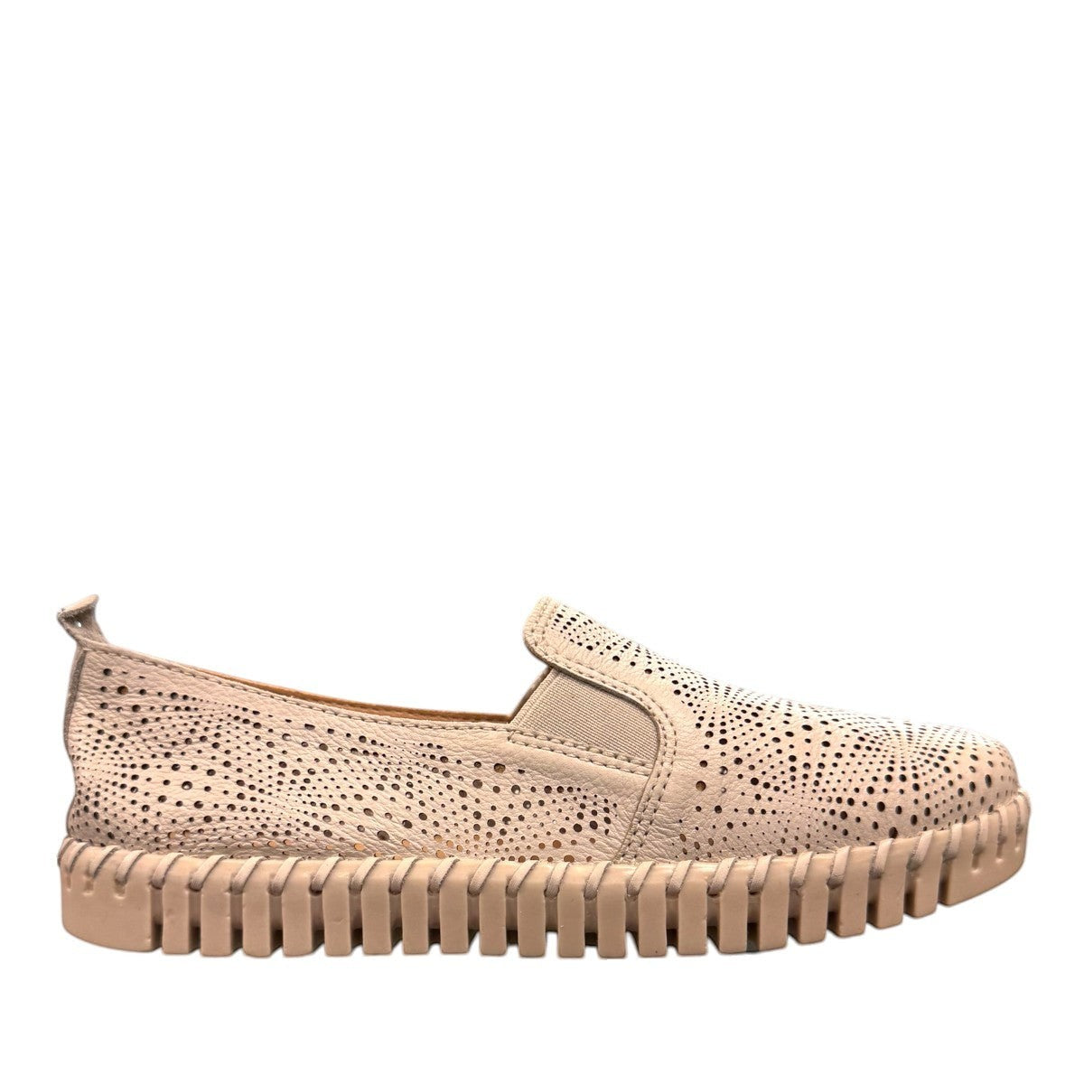 Bottero Gabe off-white leather loafers with intricate laser-cut detailing and a flexible ribbed sole.