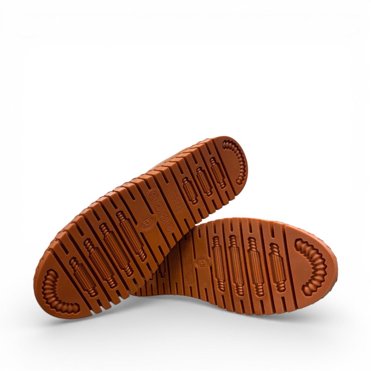Bottero Garry slip-on shoe in caramel leather with a textured rubber sole and gold eyelet details.