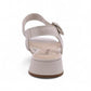 Bottero Nikki taupe leather sandals featuring a knotted front strap and low block heel