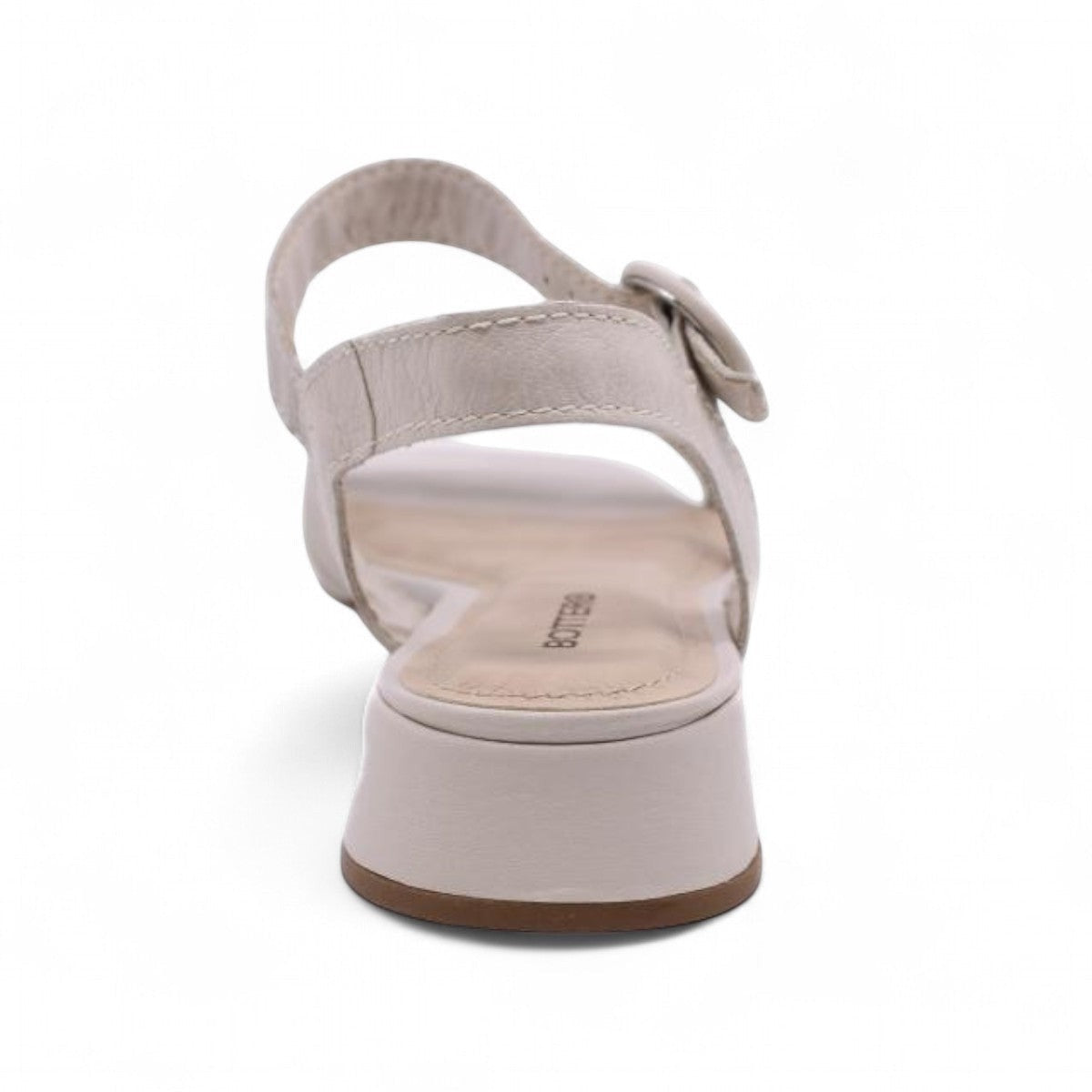 Bottero Nikki taupe leather sandals featuring a knotted front strap and low block heel